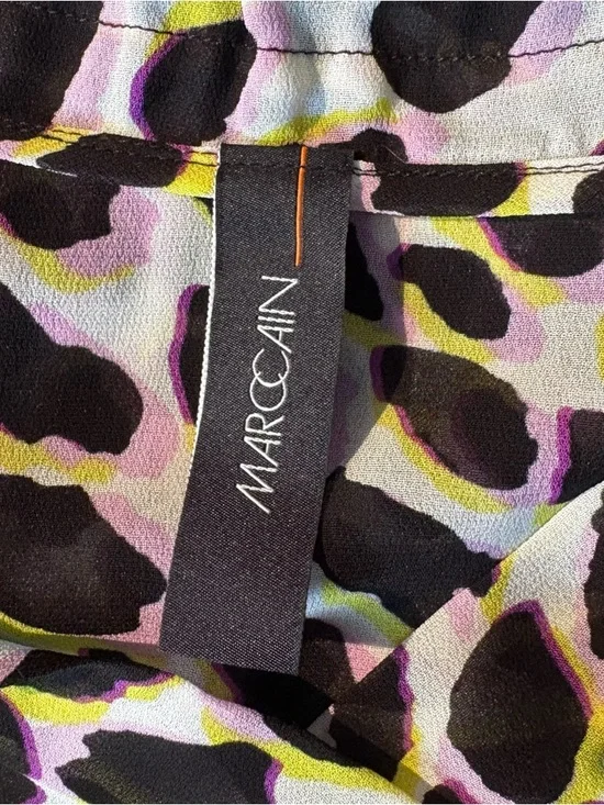 Marc Cain Sport Long-Sleeve Animal Print Drawcord Top in Lavender and Black S - Picture 12 of 14